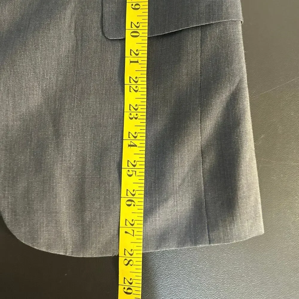 Theory Gray Wool Blend Blazer Mens 38S Tailored Two Button Sport Coat